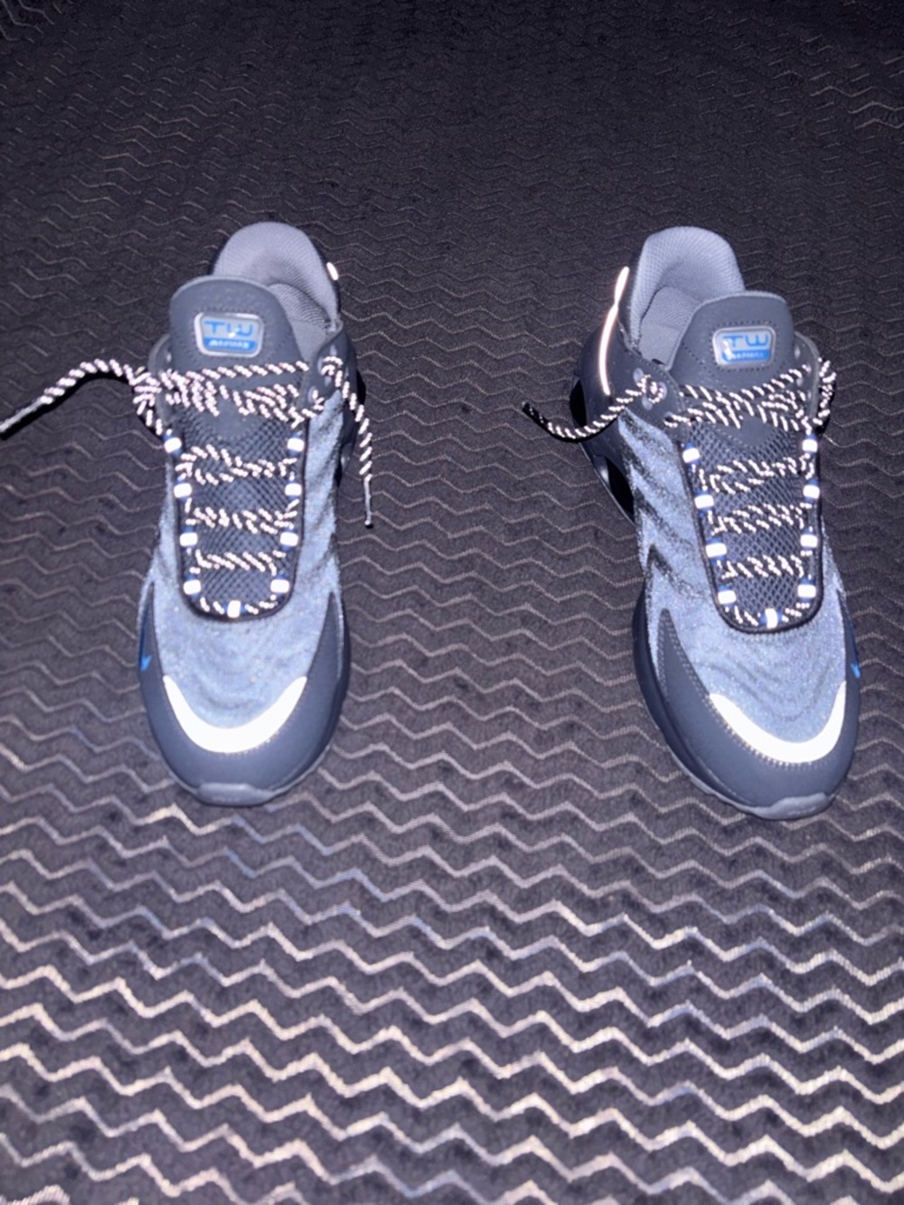 Nike Men’s Navy and White Trail-Style Lace-Up Sneakers